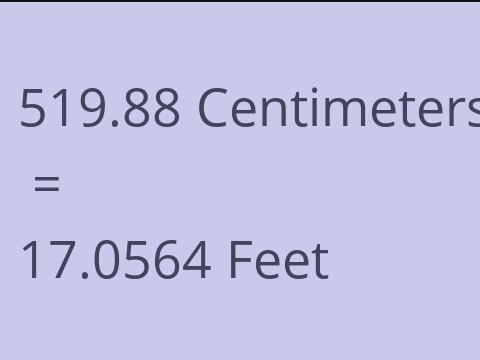 519.88 CM TO FEET