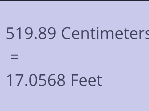 519.89 CM TO FEET