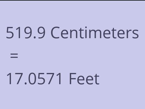 519.9 CM TO FEET