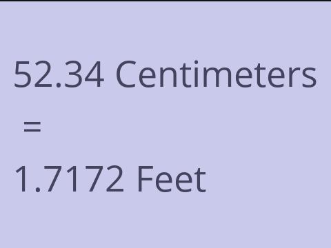 52.34 CM TO FEET