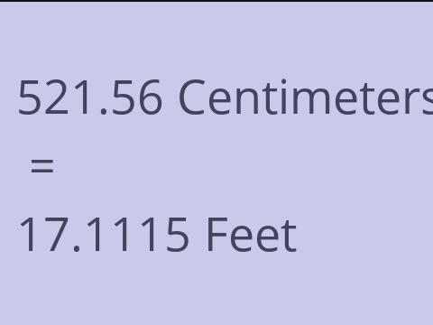 521.56 CM TO FEET