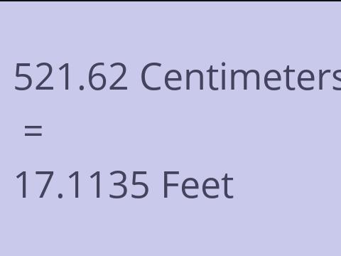 521.62 CM TO FEET