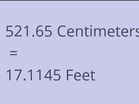 521.65 CM TO FEET