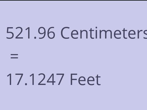 521.96 CM TO FEET