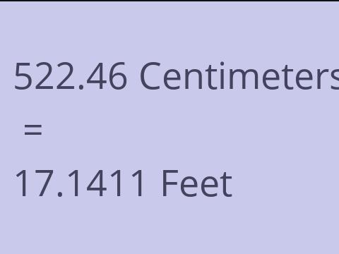 522.46 CM TO FEET