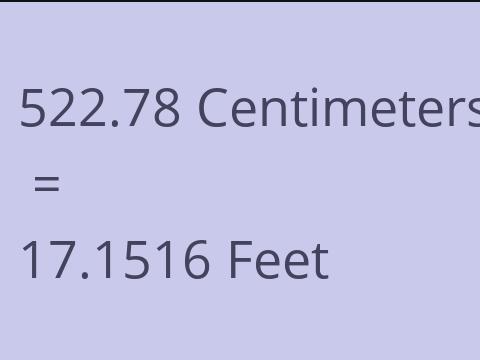 522.78 CM TO FEET