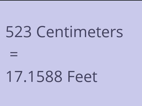 523 CM TO FEET