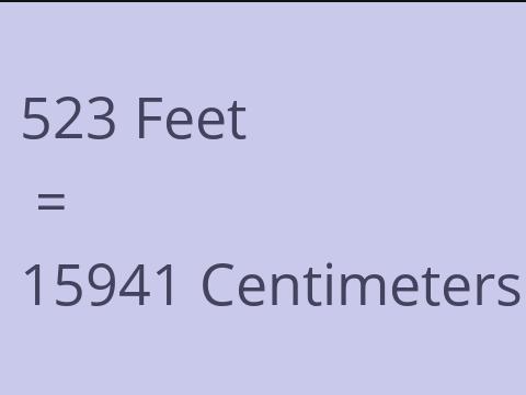 523 FEET TO CM