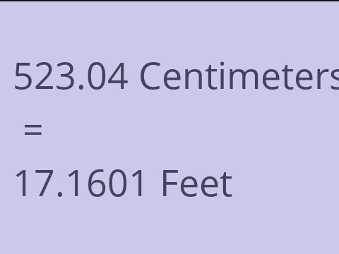 523.04 CM TO FEET