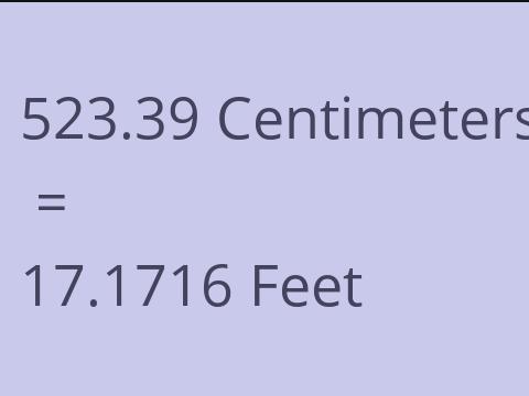 523.39 CM TO FEET