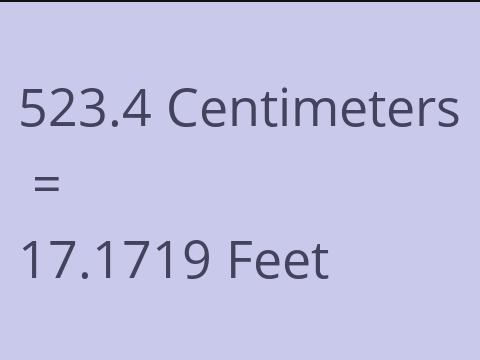 523.4 CM TO FEET