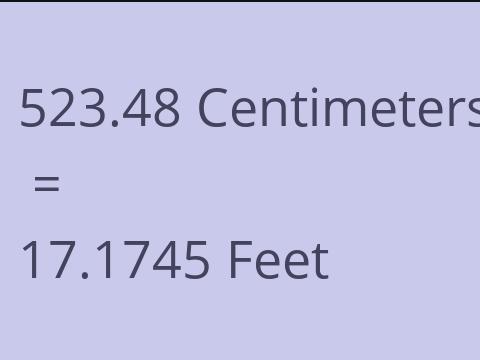 523.48 CM TO FEET