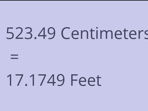 523.49 CM TO FEET