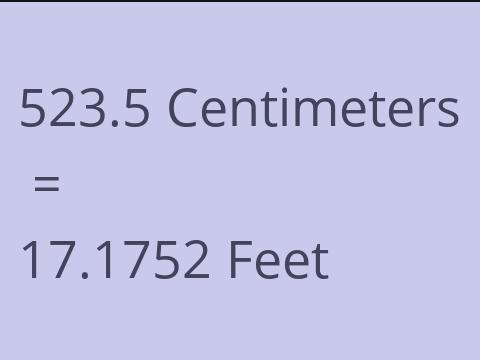 523.5 CM TO FEET