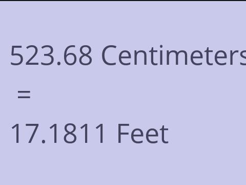 523.68 CM TO FEET