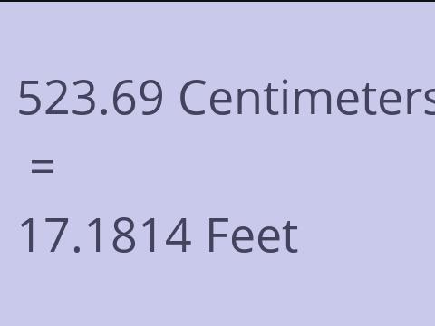 523.69 CM TO FEET