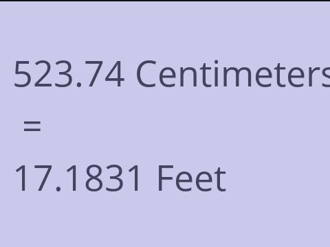 523.74 CM TO FEET