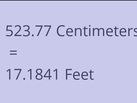 523.77 CM TO FEET