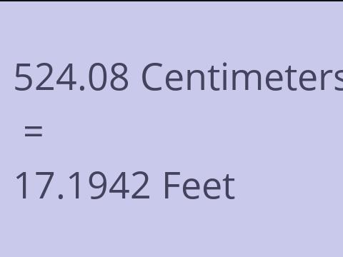 524.08 CM TO FEET