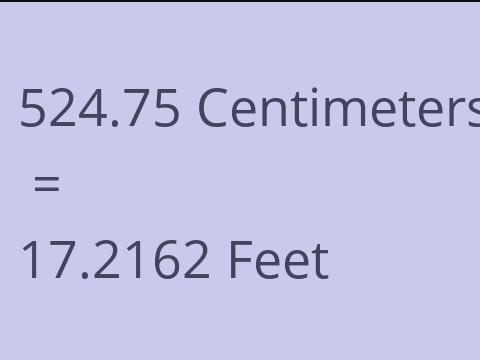 524.75 CM TO FEET