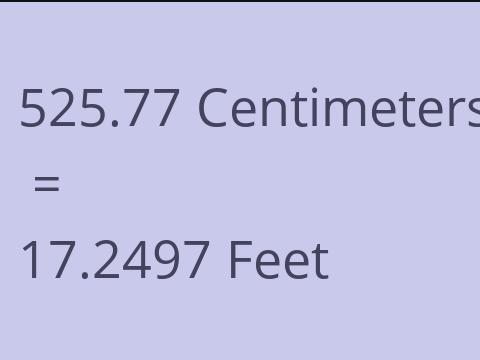 525.77 CM TO FEET