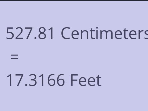 527.81 CM TO FEET