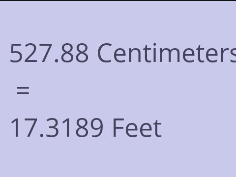 527.88 CM TO FEET