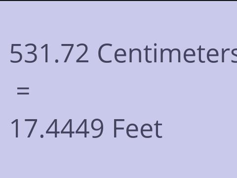 531.72 CM TO FEET