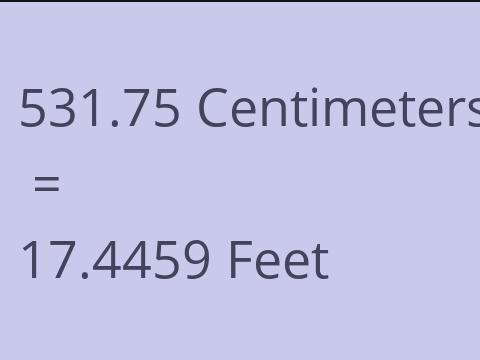 531.75 CM TO FEET