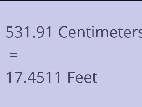 531.91 CM TO FEET