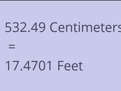 532.49 CM TO FEET