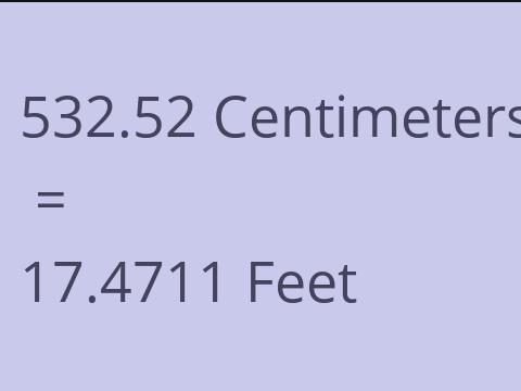 532.52 CM TO FEET