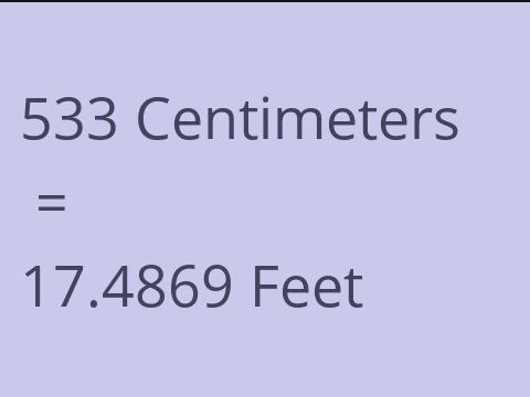 533 CM TO FEET