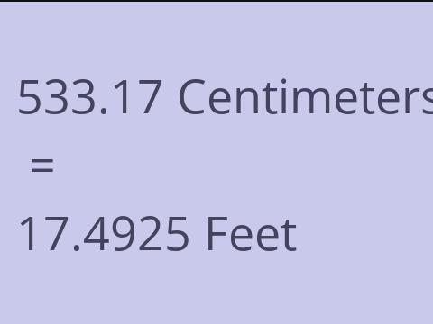 533.17 CM TO FEET