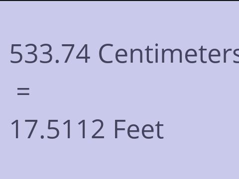 533.74 CM TO FEET