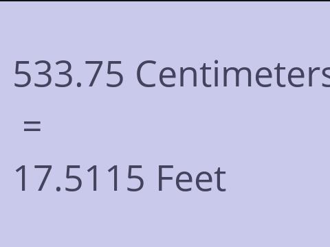 533.75 CM TO FEET