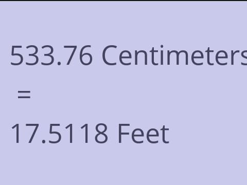 533.76 CM TO FEET