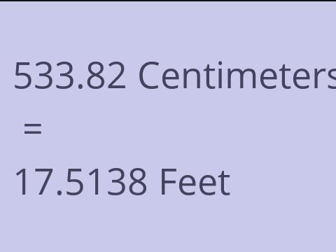 533.82 CM TO FEET