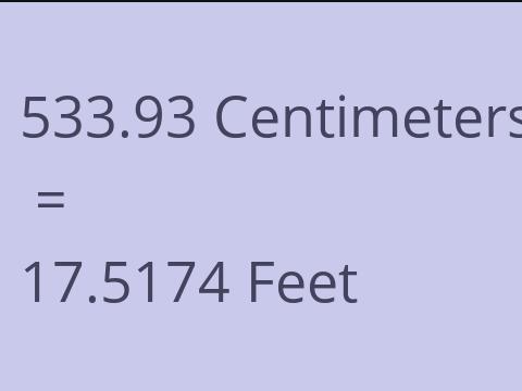 533.93 CM TO FEET