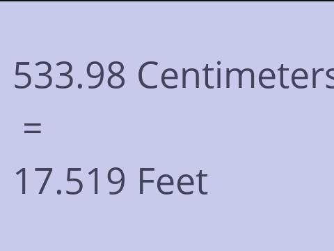 533.98 CM TO FEET