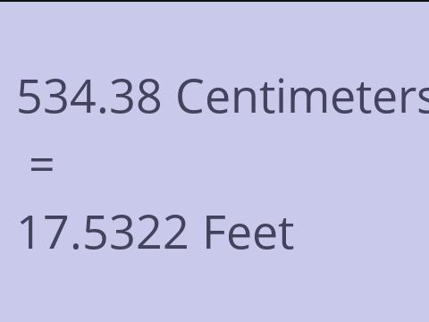 534.38 CM TO FEET