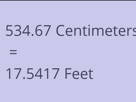 534.67 CM TO FEET