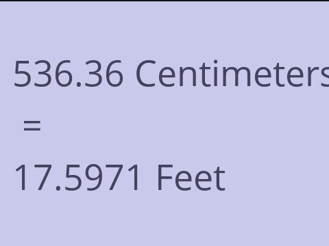 536.36 CM TO FEET