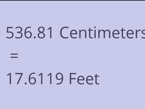 536.81 CM TO FEET