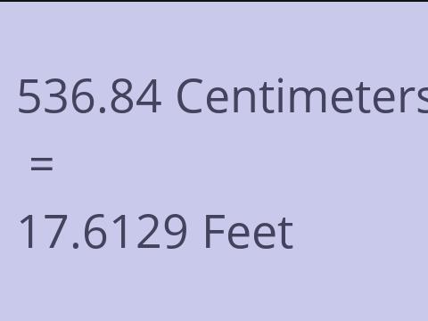 536.84 CM TO FEET