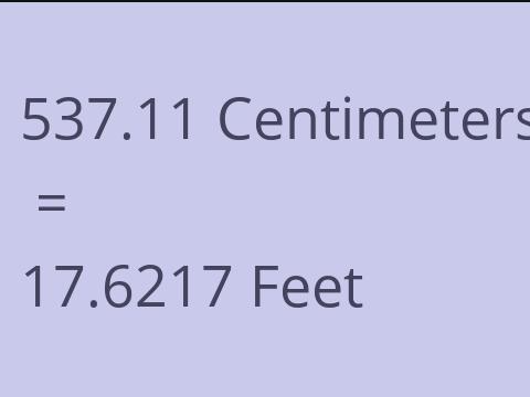 537.11 CM TO FEET