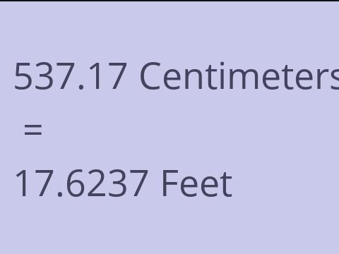 537.17 CM TO FEET