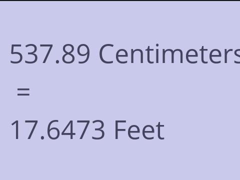 537.89 CM TO FEET