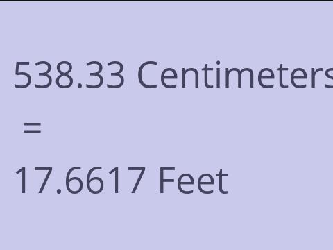 538.33 CM TO FEET