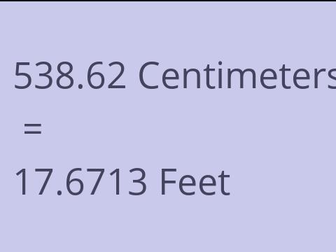 538.62 CM TO FEET